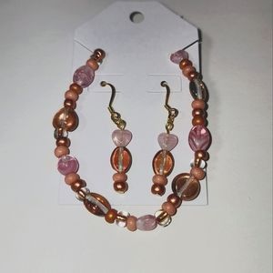 Beaded Bracelet & Earrings Set